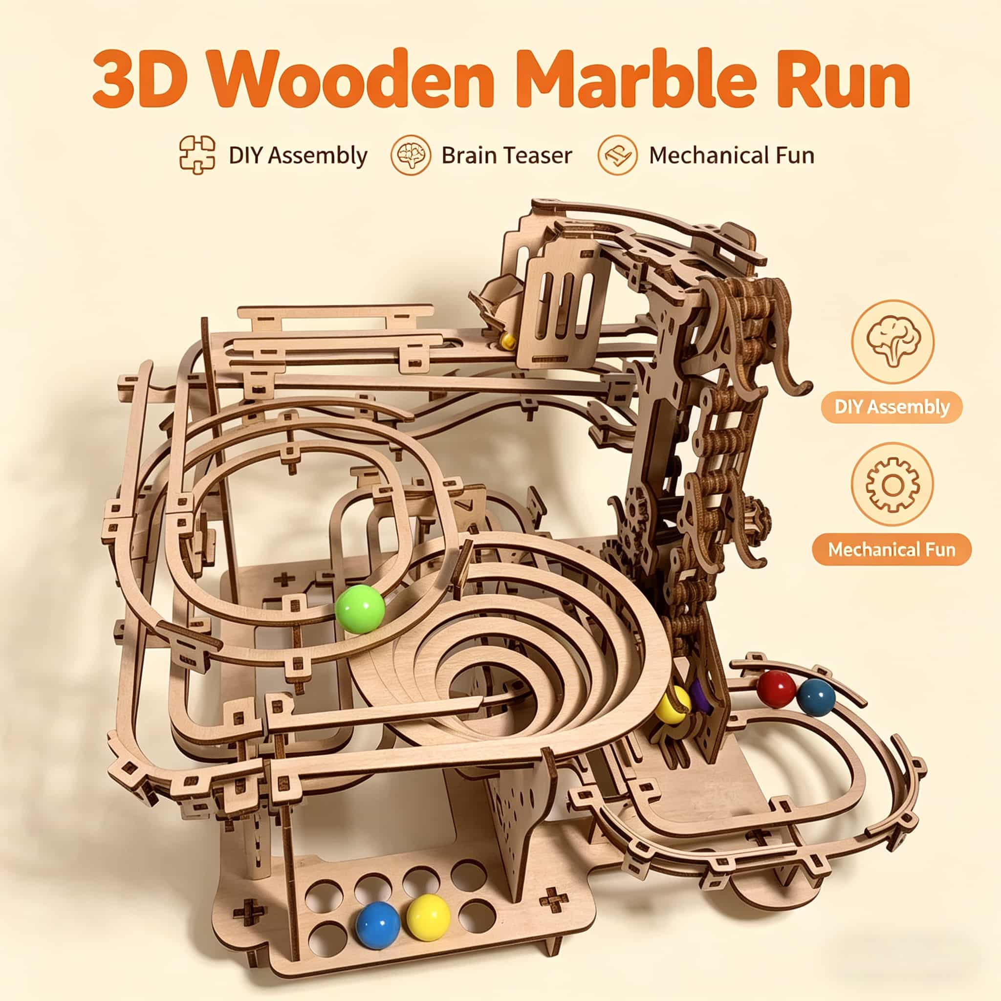 Running Gear Track - Kit Model Puzzle Kayu 3D Lintasan