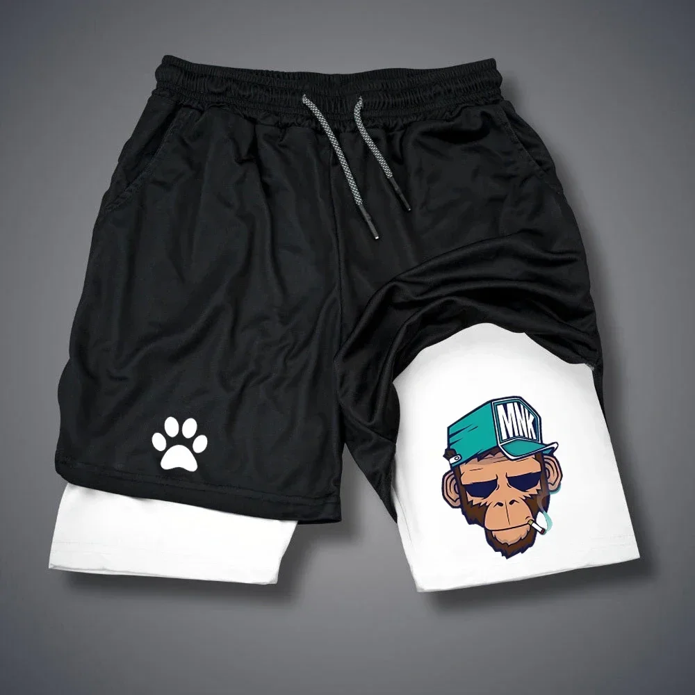 Running Gear Men - Celana ketat olahraga pria, celana pendek