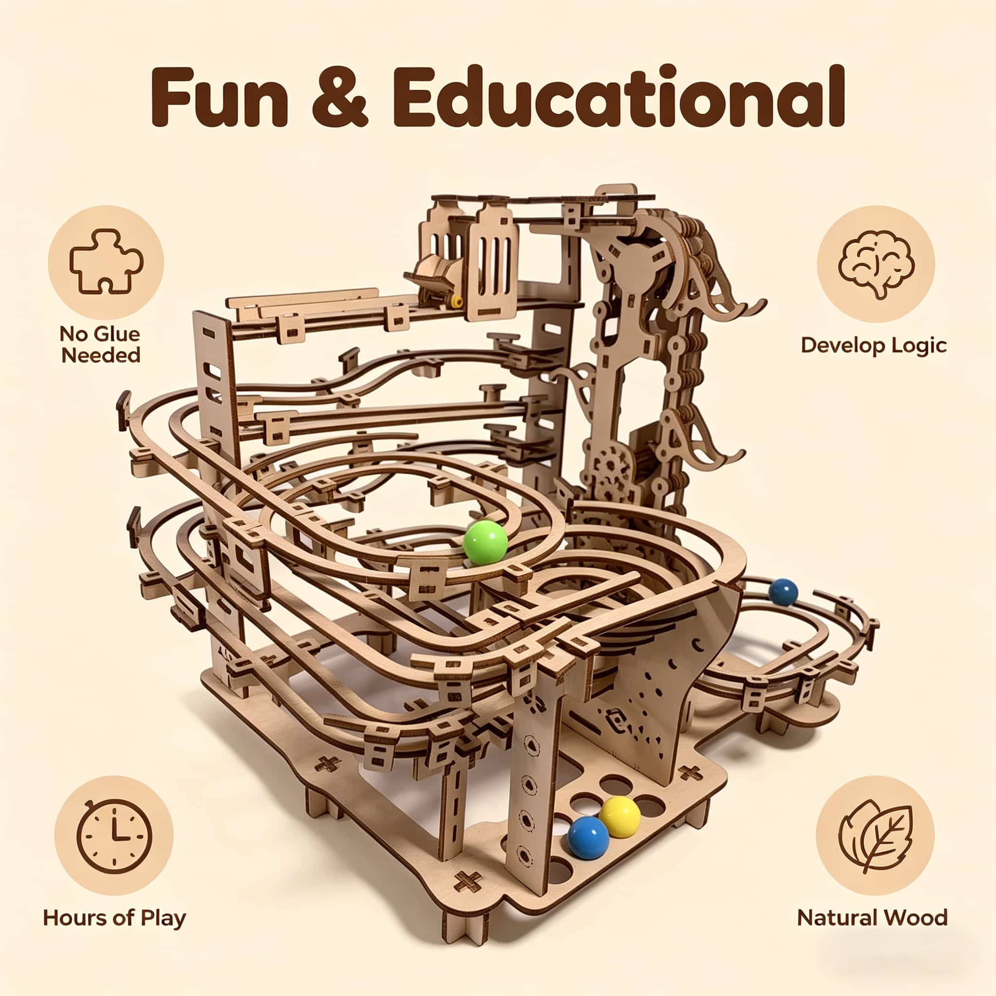 Kit Model Puzzle Kayu 3D Linta - Running Gear Track ulasan dan harga