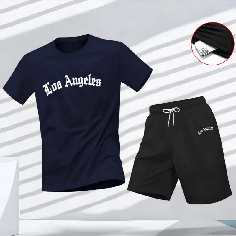 Setelan Training Pria Los Ange - Running Gear Men ulasan dan harga