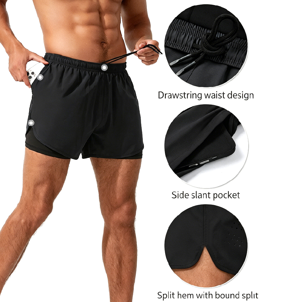 Celana Pendek Lari 2-in-1 Ping - High And Running Gear ulasan dan harga