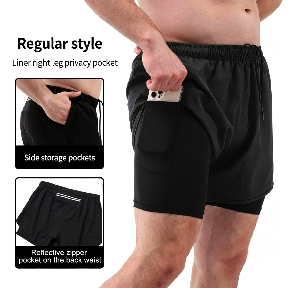 Celana Pendek Lari 2-in-1 Ping - High And Running Gear ulasan dan harga